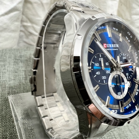 Fashion Jewelry Mens Business Watch Stainless Backing Silver Platted Loo… - Picture 3 of 9